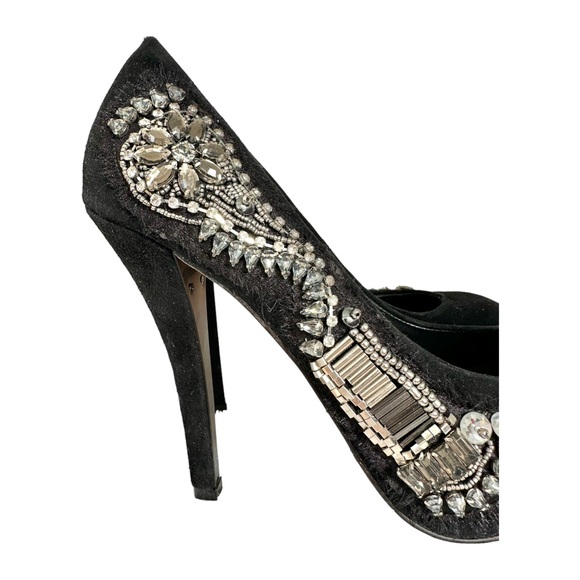 Dolce Vita Tavi Jeweled Suede Pumps High Heel Black Embellished Size 7 - Picture 7 of 14